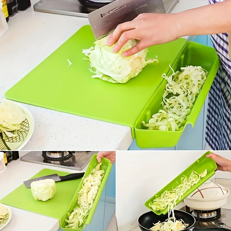 2-in-1 Chopping Board with Detachable Storage Box | Space-Saving Design for Effortless Meal Prep