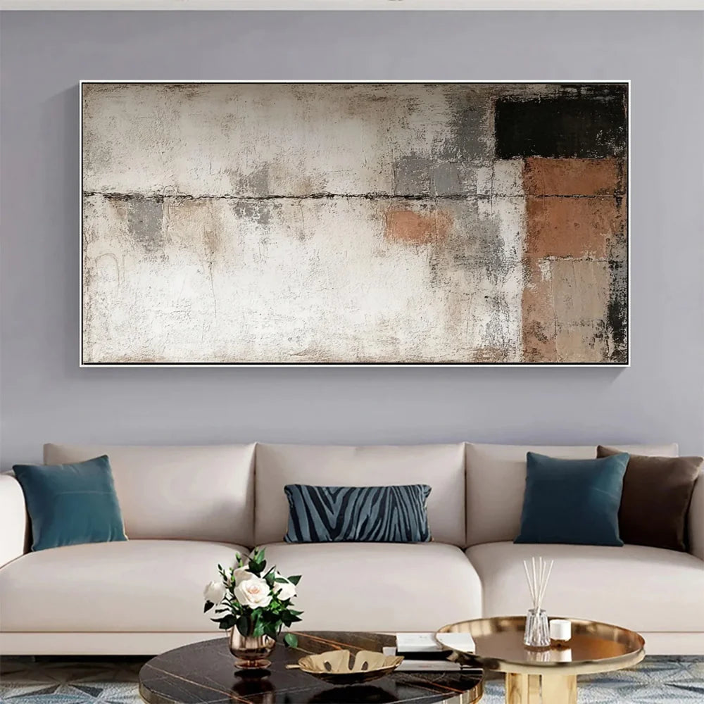 Abstract Wall Art Canvas Prints with Geometry Lines | Unique Hand-Painted Decor for Captivating Ambiance
