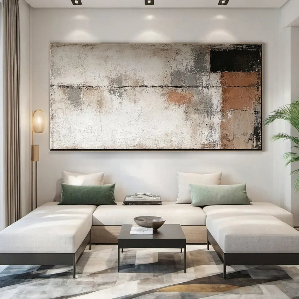 Abstract Wall Art Canvas Prints with Geometry Lines | Unique Hand-Painted Decor for Captivating Ambiance