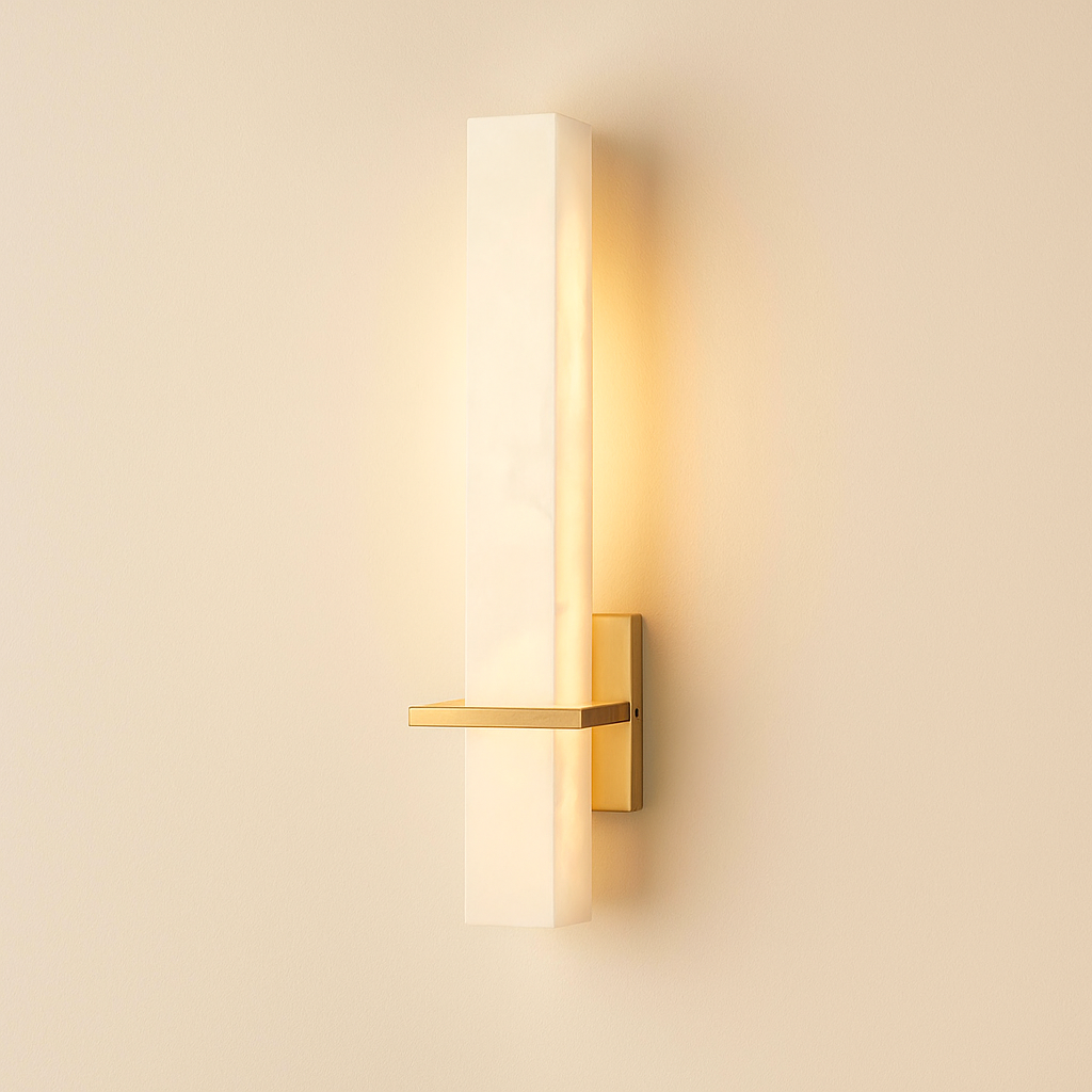 AlabasterGlow | Modern Wall Sconce Lighting with Vertical Diffuser | Elegant Design for Contemporary Spaces