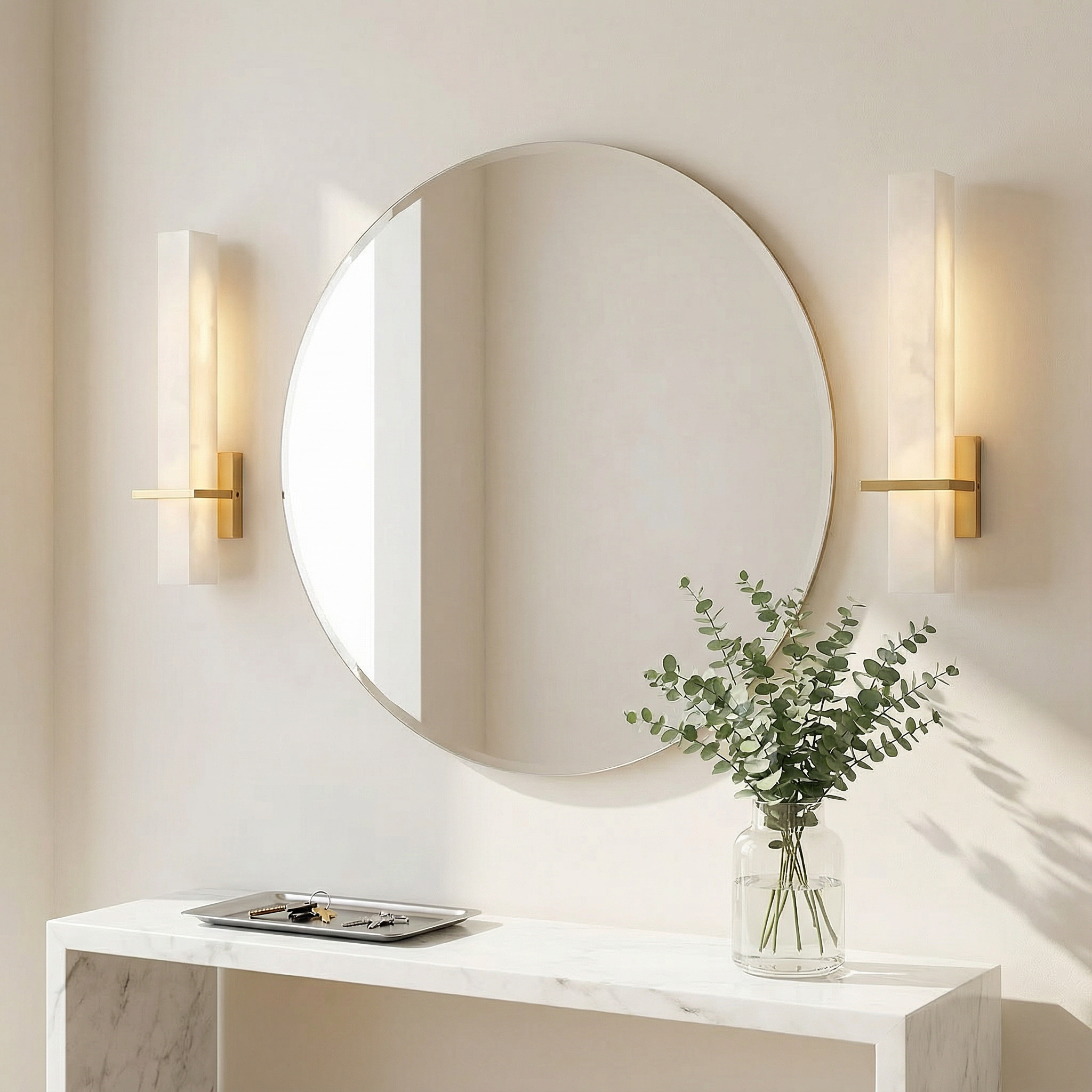 AlabasterGlow | Modern Wall Sconce Lighting with Vertical Diffuser | Elegant Design for Contemporary Spaces