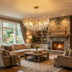 Albero Collection | Crystal Chandelier Light with Tree-Inspired Design | Elegant Ceiling Fixture for Luxury Interiors