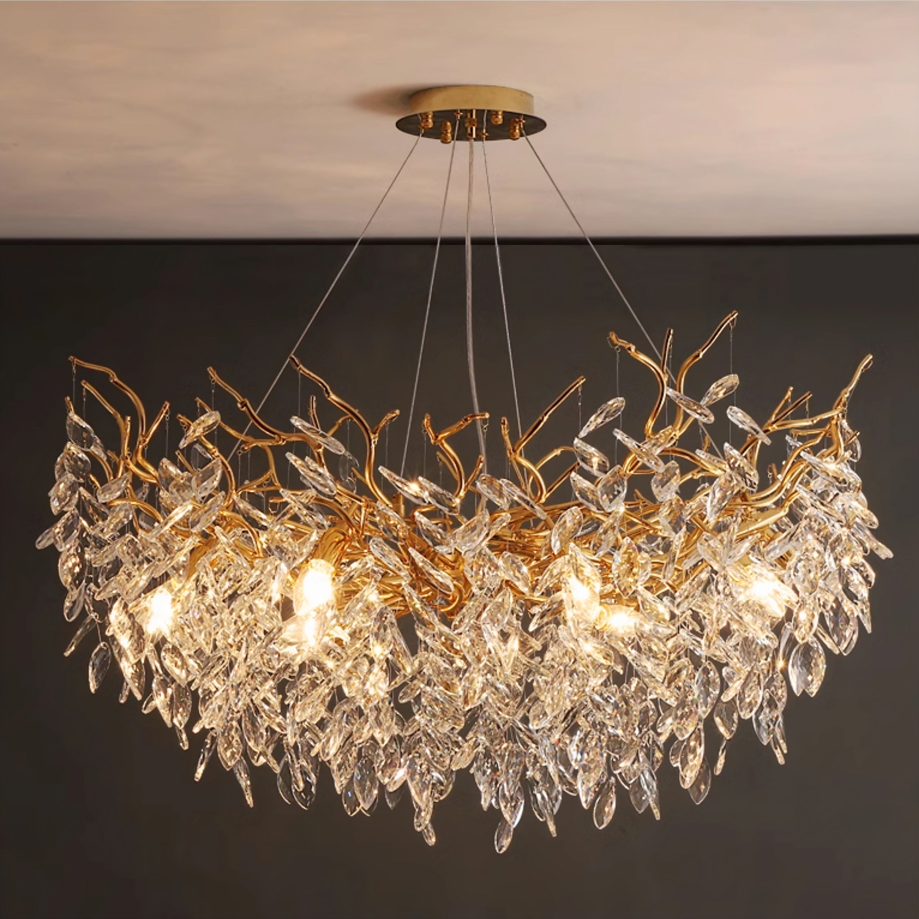 Albero Collection | Crystal Chandelier Light with Tree-Inspired Design | Elegant Ceiling Fixture for Luxury Interiors