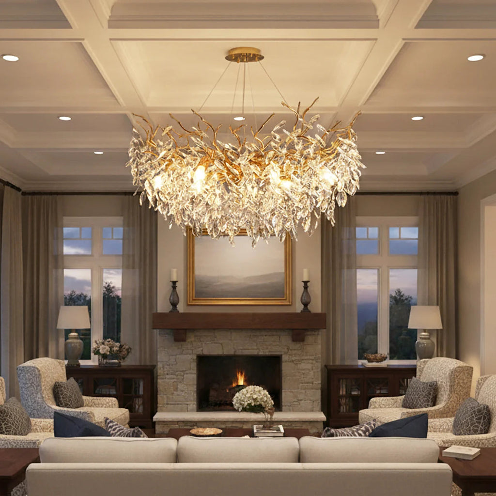 Albero Collection | Crystal Chandelier Light with Tree-Inspired Design | Elegant Ceiling Fixture for Luxury Interiors
