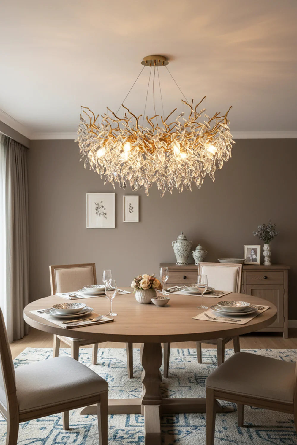 Albero Collection | Crystal Chandelier Light with Tree-Inspired Design | Elegant Ceiling Fixture for Luxury Interiors