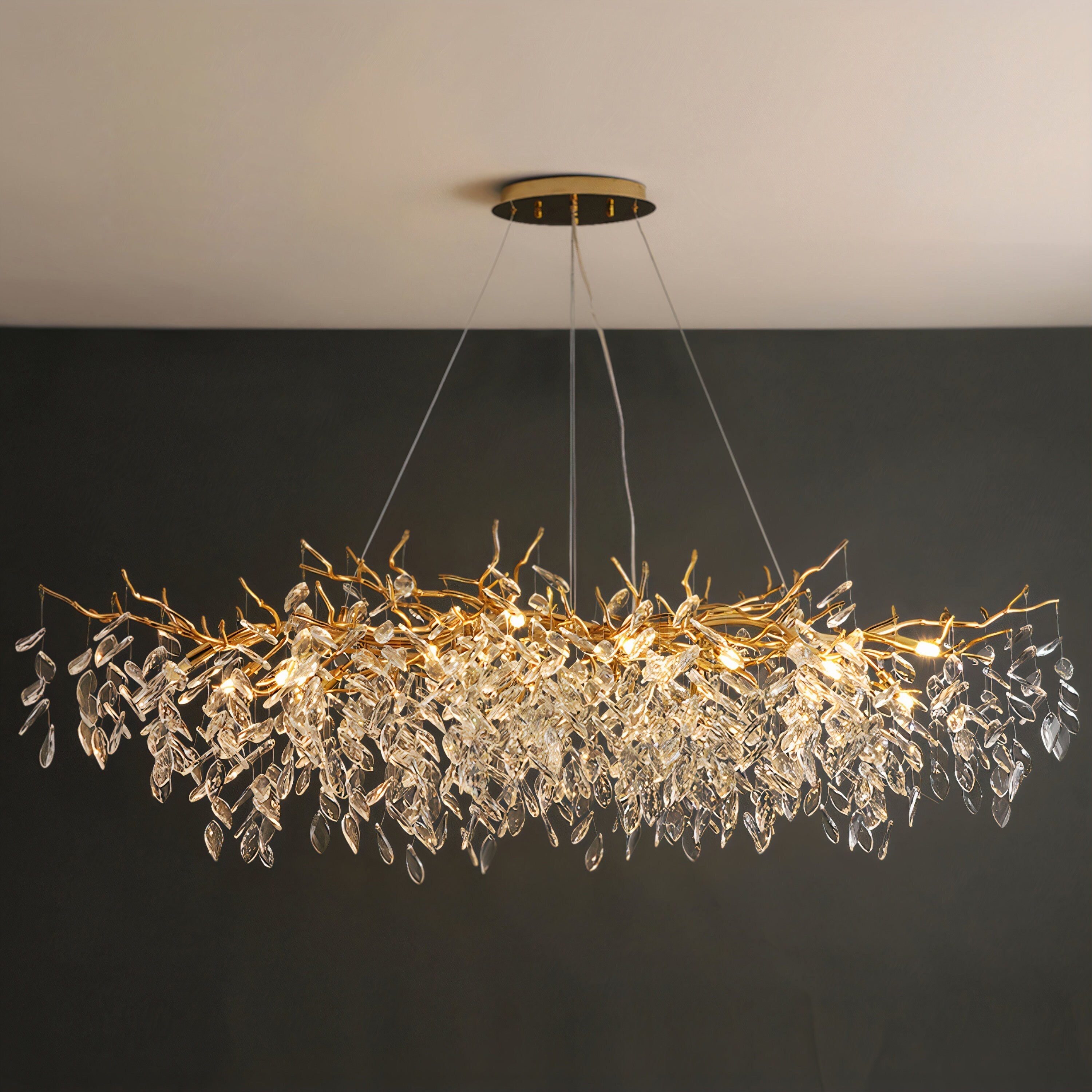 Albero Collection | Crystal Chandelier Light with Tree-Inspired Design | Elegant Ceiling Fixture for Luxury Interiors