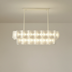 AleraGlow | Modern Chandelier Light with Ambient Glow | Acrylic Design for Elegant Dining Spaces