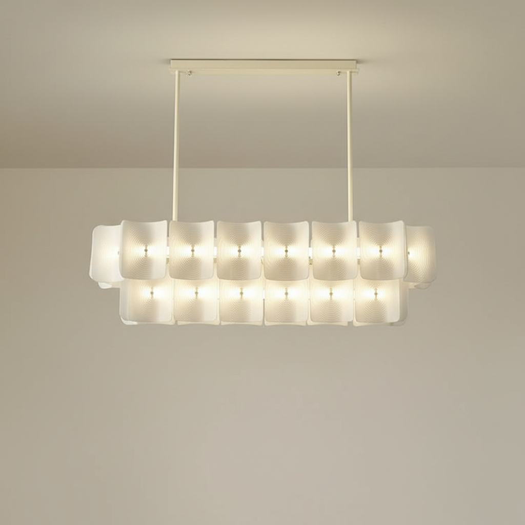 AleraGlow | Modern Chandelier Light with Ambient Glow | Acrylic Design for Elegant Dining Spaces