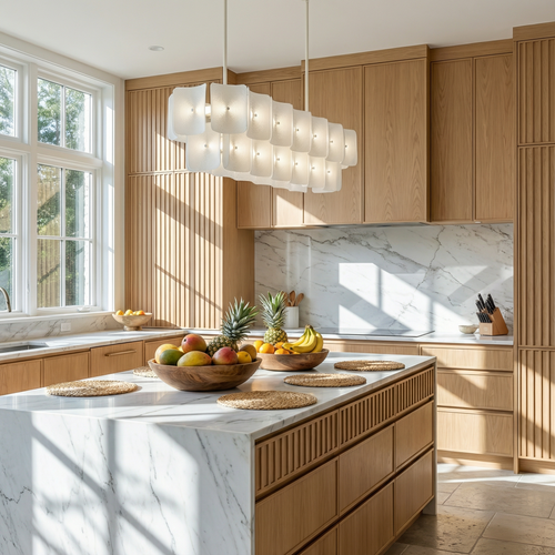 AleraGlow | Modern Chandelier Light with Ambient Glow | Acrylic Design for Elegant Dining Spaces