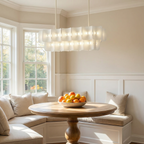 AleraGlow | Modern Chandelier Light with Ambient Glow | Acrylic Design for Elegant Dining Spaces