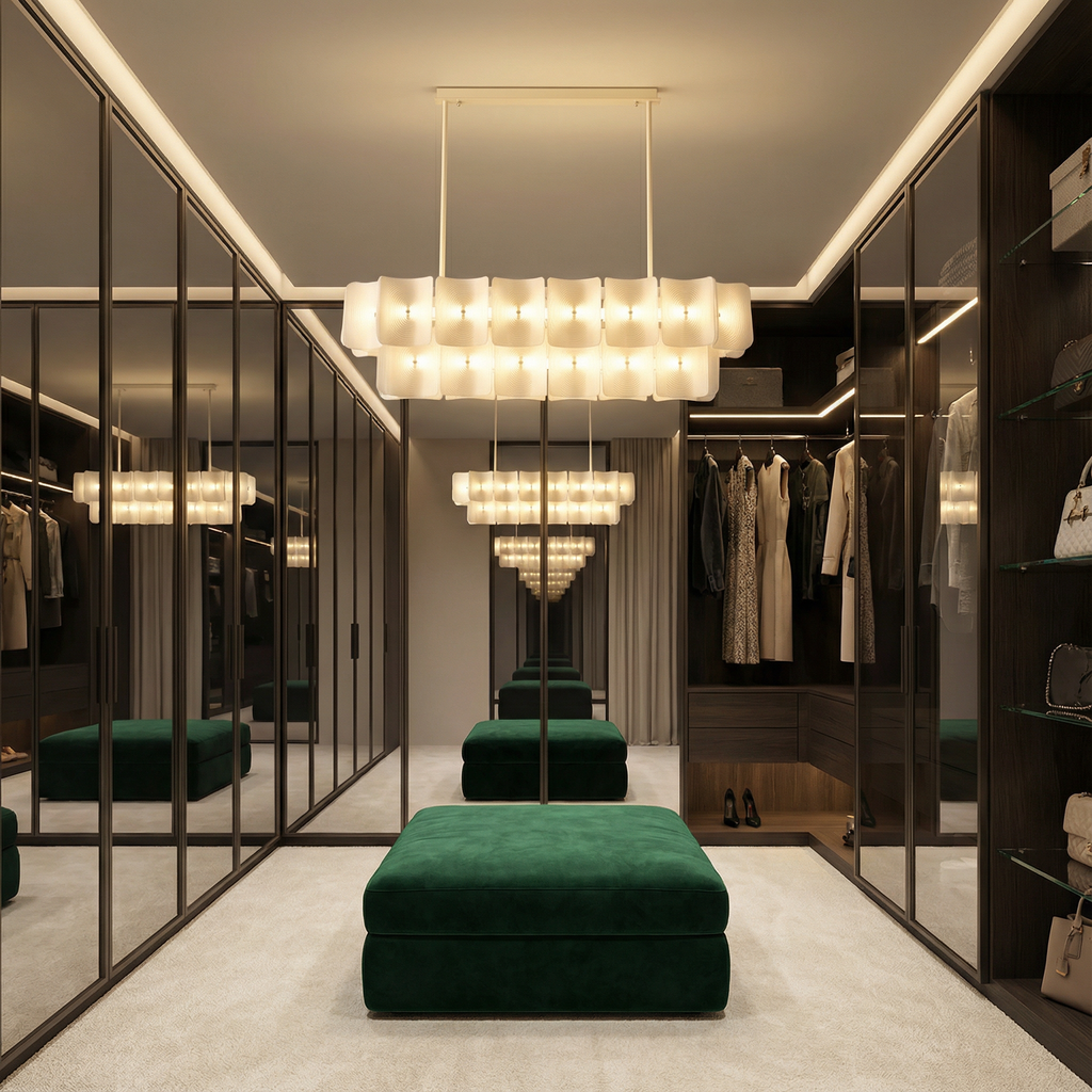 AleraGlow | Modern Chandelier Light with Ambient Glow | Acrylic Design for Elegant Dining Spaces