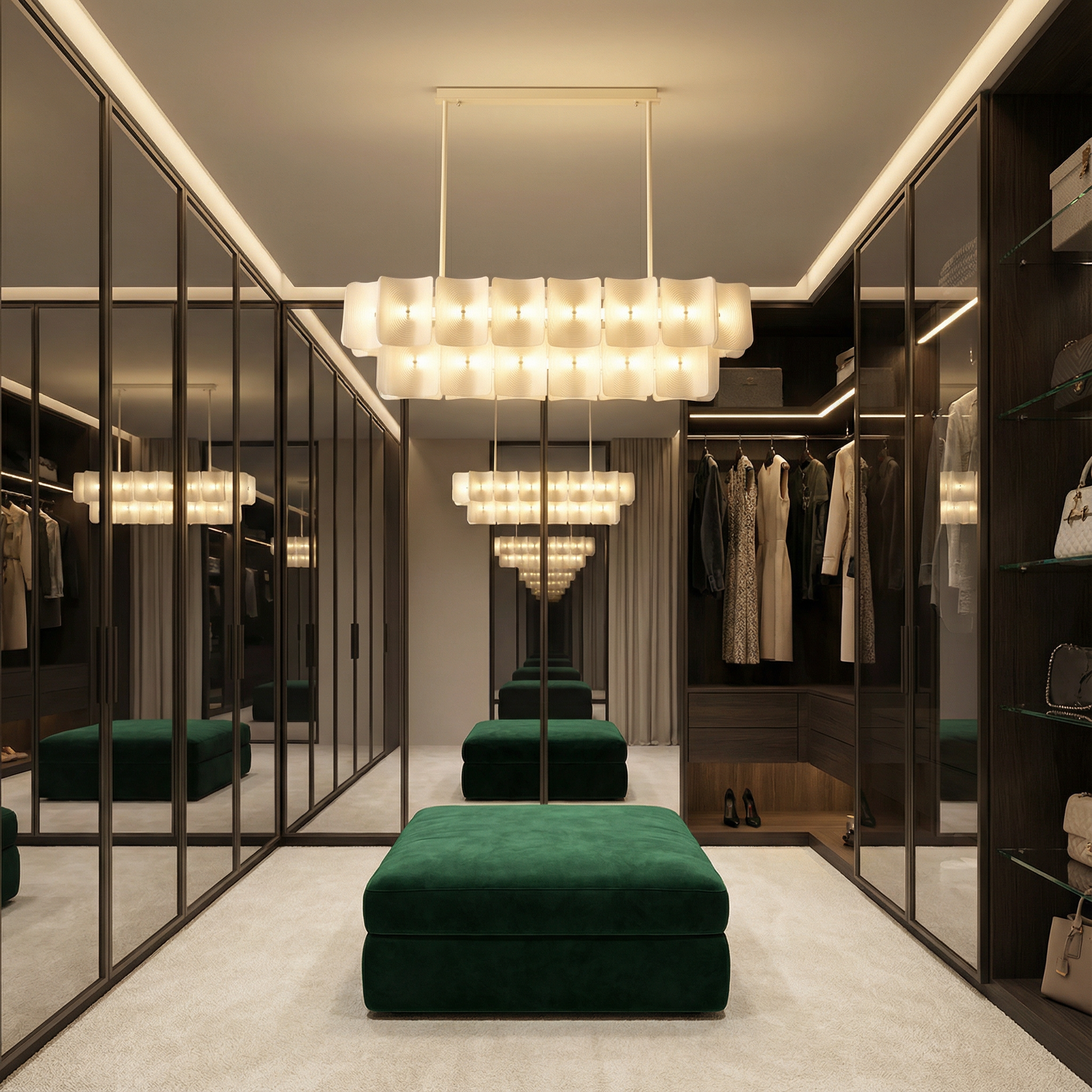 AleraGlow | Modern Chandelier Light with Ambient Glow | Acrylic Design for Elegant Dining Spaces