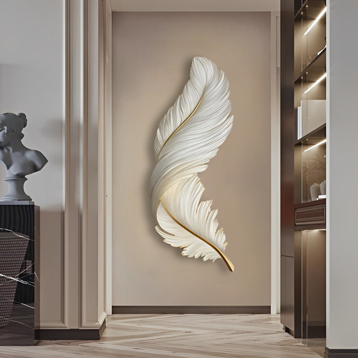 Art Deco Collection | Feather Wall Sconce Lighting with Remote Control | Elegant Ambient Wall Lights for Home Decor
