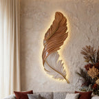 Art Deco Collection | Feather Wall Sconce Lighting with Remote Control | Elegant Ambient Wall Lights for Home Decor