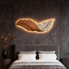 Art Deco Collection | Feather Wall Sconce Lighting with Remote Control | Elegant Ambient Wall Lights for Home Decor