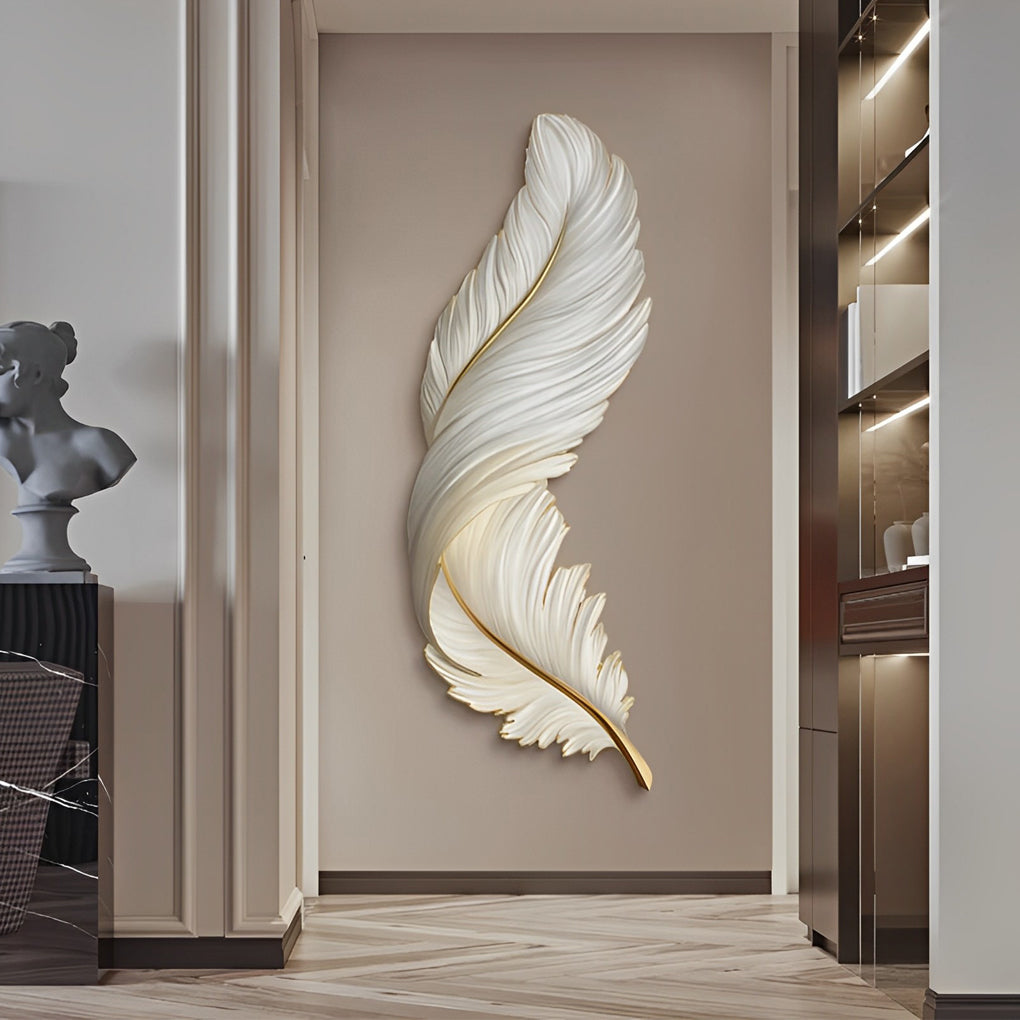 Art Deco Collection | Feather Wall Sconce Lighting with Remote Control | Elegant Ambient Wall Lights for Home Decor