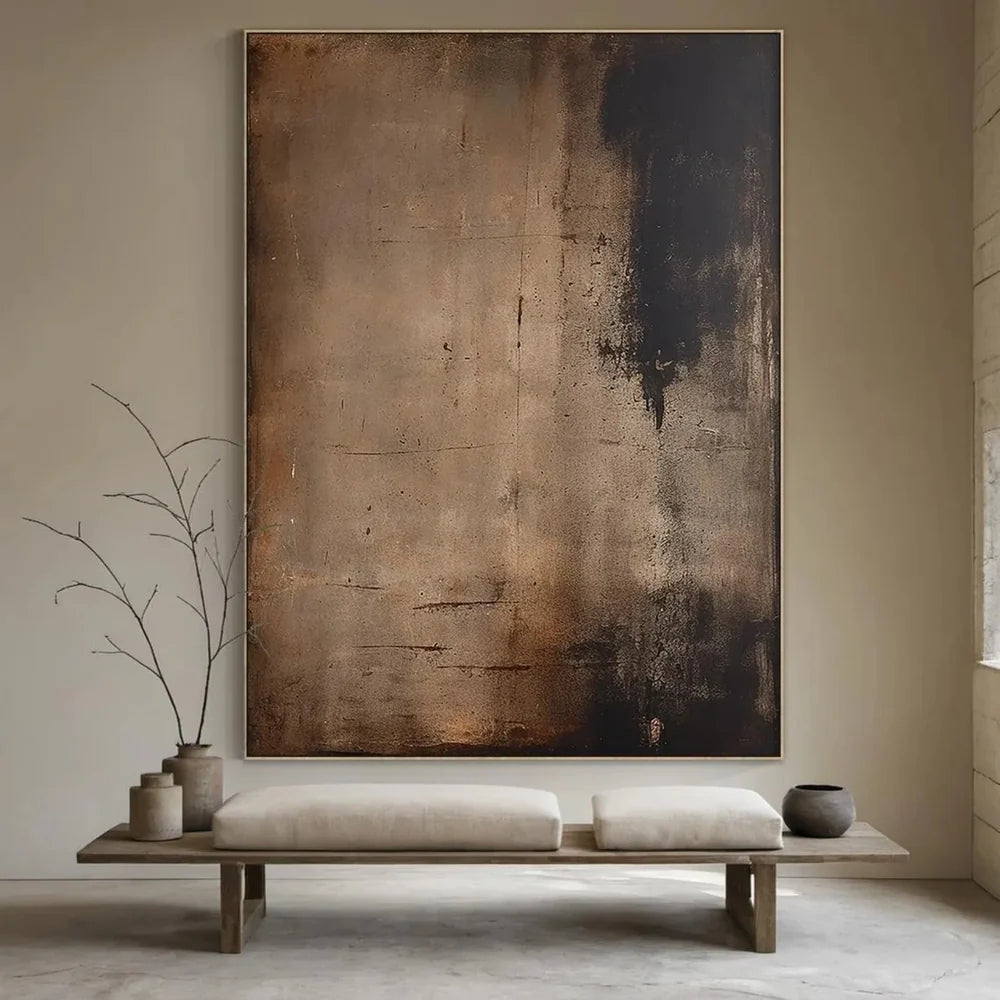 Artistic Ambiance | Wabi Sabi Canvas Prints with Hand-Painted Design | Unique Wall Art for Sophisticated Spaces