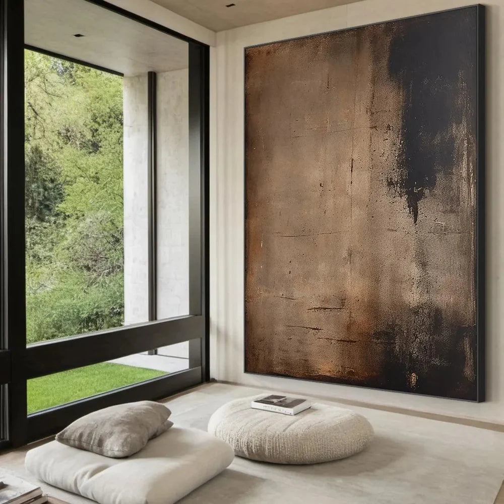 Artistic Ambiance | Wabi Sabi Canvas Prints with Hand-Painted Design | Unique Wall Art for Sophisticated Spaces