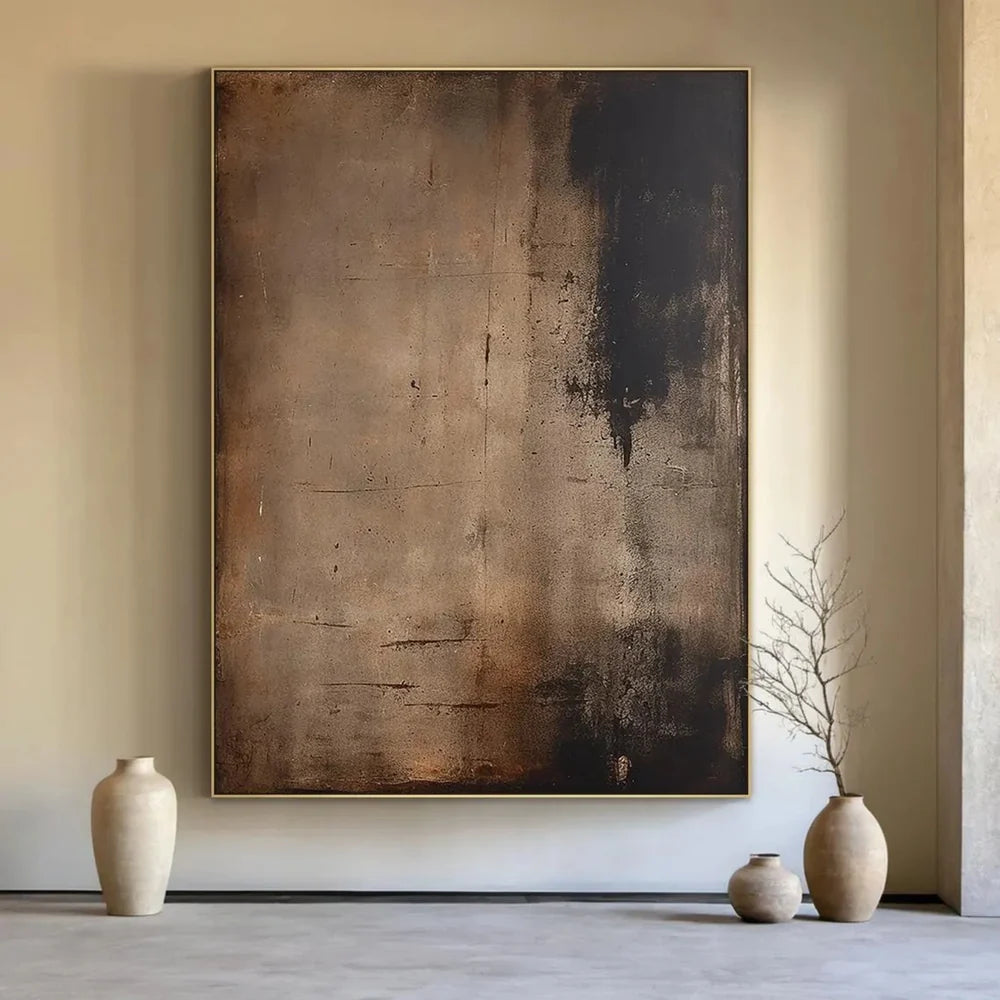 Artistic Ambiance | Wabi Sabi Canvas Prints with Hand-Painted Design | Unique Wall Art for Sophisticated Spaces