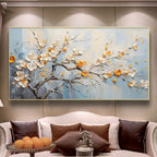 Artistic Canvas Prints | Textured Abstract Wall Art with Flower Design | Unique Home Decor for Captivating Ambiance