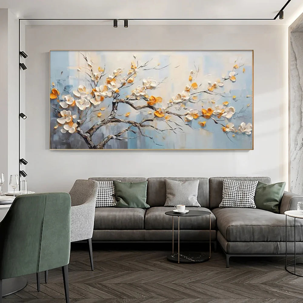 Artistic Canvas Prints | Textured Abstract Wall Art with Flower Design | Unique Home Decor for Captivating Ambiance