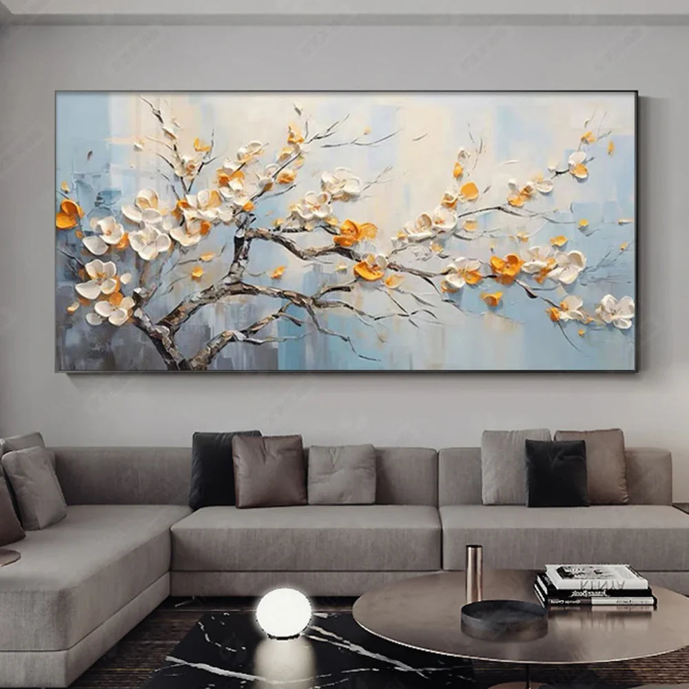 Artistic Canvas Prints | Textured Abstract Wall Art with Flower Design | Unique Home Decor for Captivating Ambiance