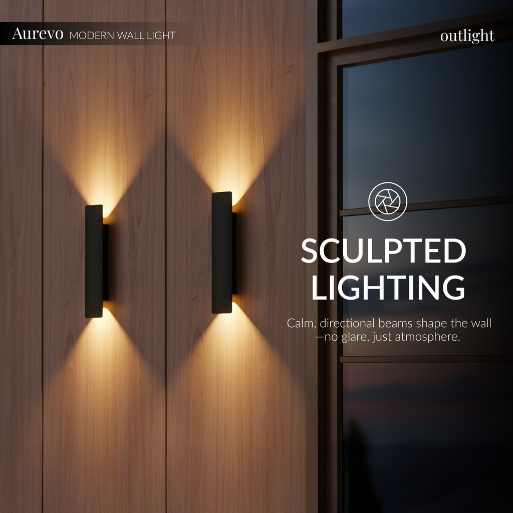 AurevoLight | Outdoor Wall Sconce with IP65 Waterproof Rating | Nordic Design for Versatile Lighting