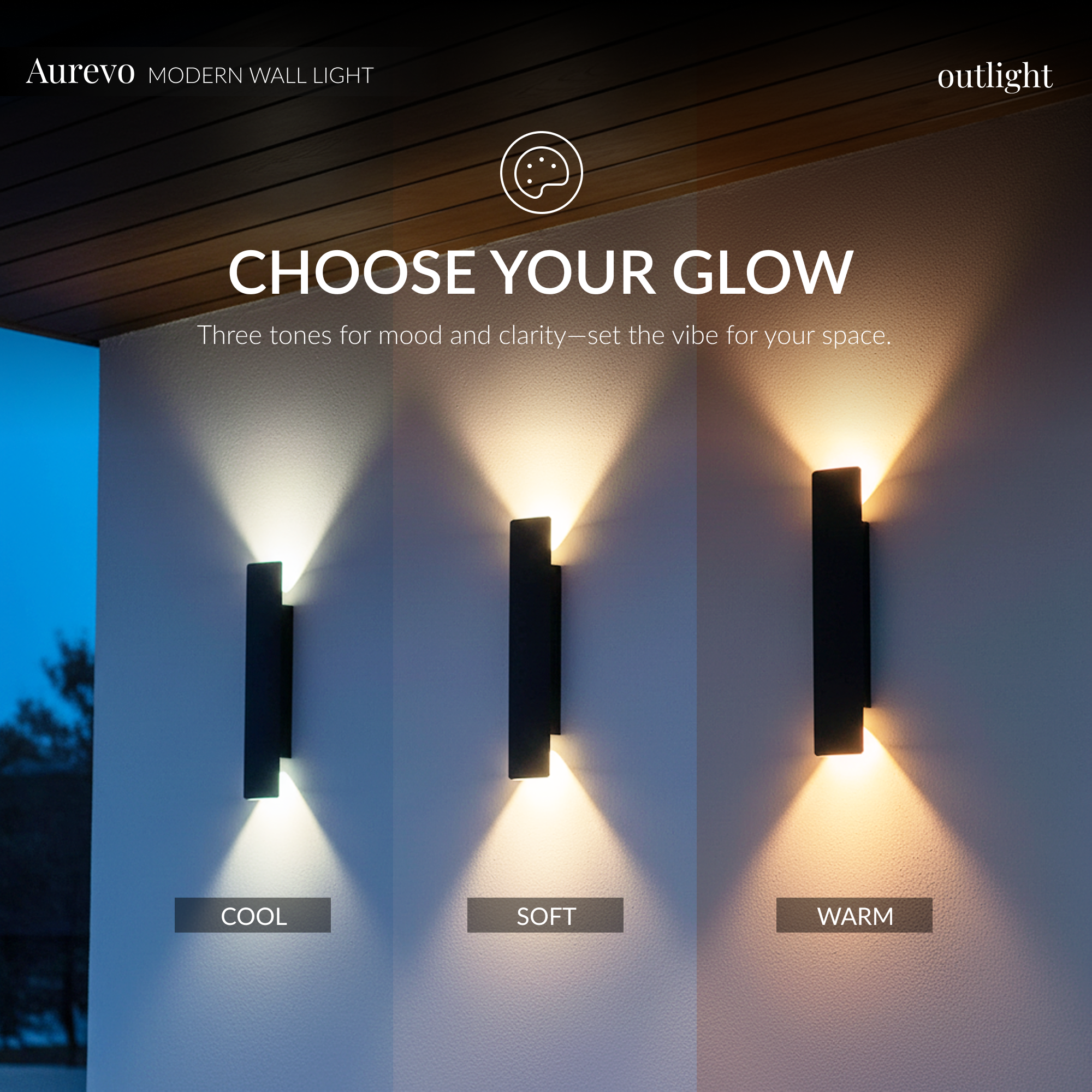 AurevoLight | Outdoor Wall Sconce with IP65 Waterproof Rating | Nordic Design for Versatile Lighting