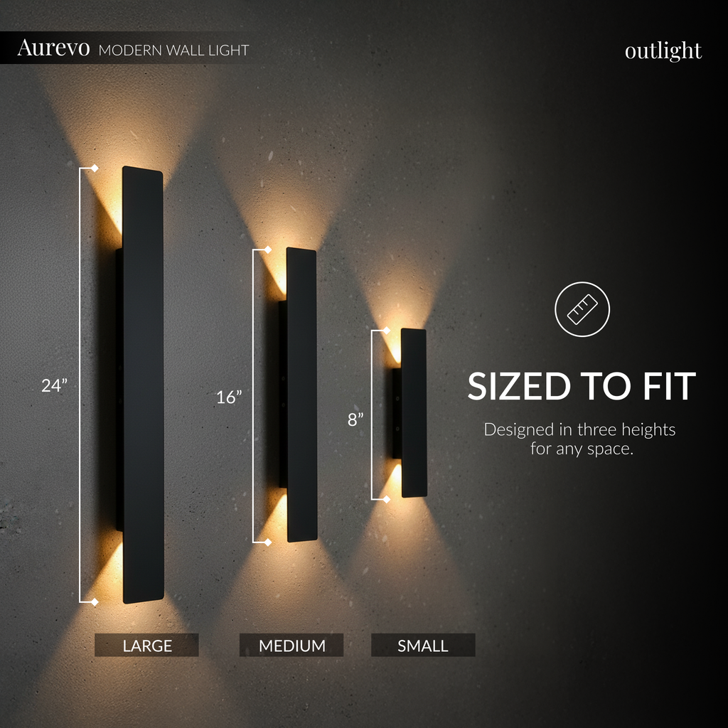 AurevoLight | Outdoor Wall Sconce with IP65 Waterproof Rating | Nordic Design for Versatile Lighting
