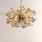 Ceramic Leaf Chandelier Light with Adjustable Height | Elegant Design for Dining Room Illumination