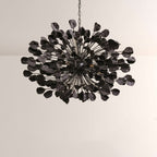 Ceramic Leaf Chandelier Light with Adjustable Height | Elegant Design for Dining Room Illumination