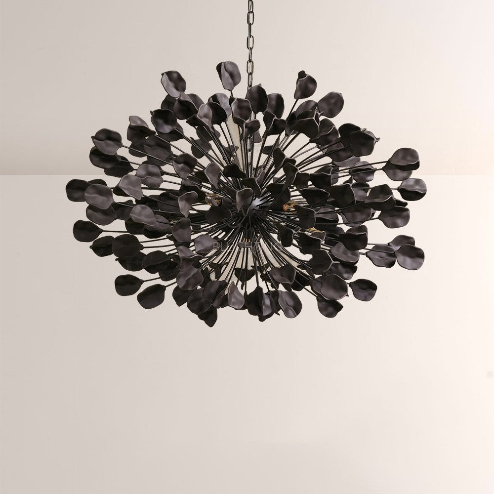Ceramic Leaf Chandelier Light with Adjustable Height | Elegant Design for Dining Room Illumination
