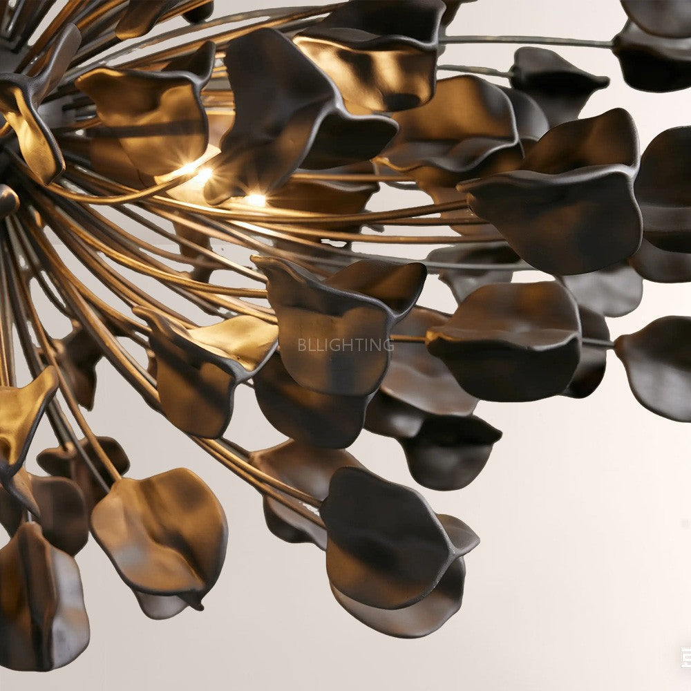 Ceramic Leaf Chandelier Light with Adjustable Height | Elegant Design for Dining Room Illumination