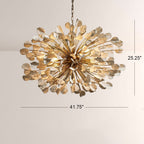 Ceramic Leaf Chandelier Light with Adjustable Height | Elegant Design for Dining Room Illumination