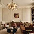 Ceramic Leaf Chandelier Light with Adjustable Height | Elegant Design for Dining Room Illumination