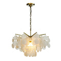 Coastal Elegance | 4-Light Capiz Shell Chandelier with Antique Gold Finish | Stunning Illumination for Beach-Inspired Decor
