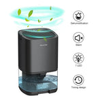 Compact Dehumidifier | 1000ml Portable Design with Air Filter & Night Light | Ideal for Fresh, Dry Air in Any Space