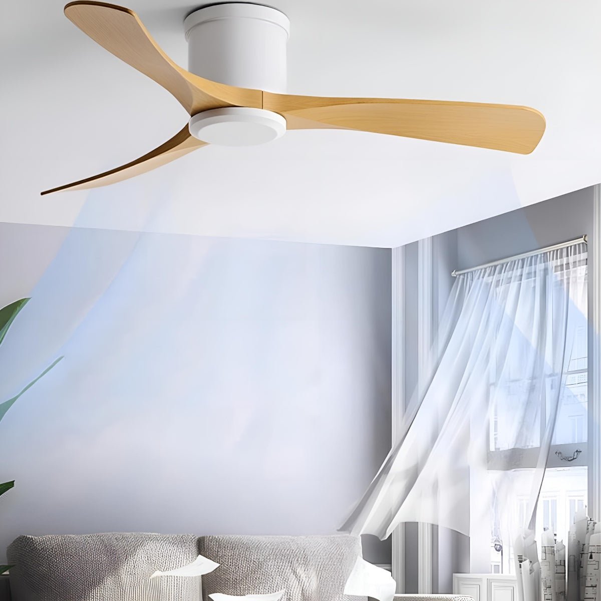 Contemporary Ceiling Fan | 3-Blade Design with 6-Speed DC Motor | Versatile Airflow for Year-Round Comfort