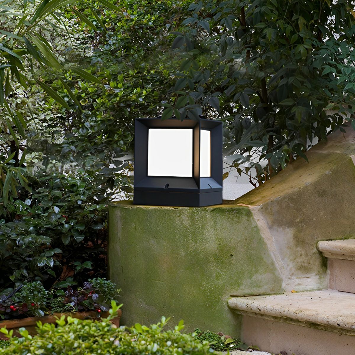 Contemporary Outdoor Post Light | Solar LED Design with Adjustable Height | Perfect for Pathways and Gardens