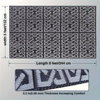 Contemporary Outdoor Rug | Reversible Black & Grey Mat with Weather-Resistant Design | Lightweight for Versatile Use