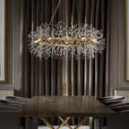Crystal Chandelier Light | 12-Light Firework Design with Antique Bronze Finish for Stunning Ambiance in Dining Rooms