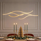 Curved LED Pendant Light | Adjustable Height with Soft Illumination | Modern Kitchen Pendant Lighting for Elegant Spaces