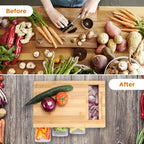 Eco-Friendly Bamboo Cutting Board Set with Interchangeable Blades for Efficient Meal Prep