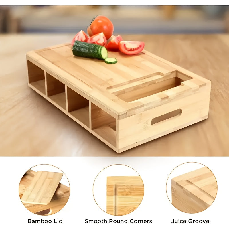 Eco-Friendly Bamboo Cutting Board Set with Interchangeable Blades for Efficient Meal Prep