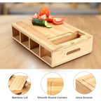 Eco-Friendly Bamboo Cutting Board Set with Interchangeable Blades for Efficient Meal Prep