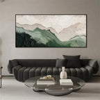 Elegant Abstract Canvas Art | Hand-Painted Green Texture for Stylish Home Decor