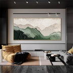 Elegant Abstract Canvas Art | Hand-Painted Green Texture for Stylish Home Decor