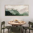 Elegant Abstract Canvas Art | Hand-Painted Green Texture for Stylish Home Decor