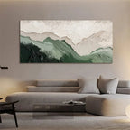 Elegant Abstract Canvas Art | Hand-Painted Green Texture for Stylish Home Decor