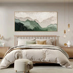 Elegant Abstract Canvas Art | Hand-Painted Green Texture for Stylish Home Decor